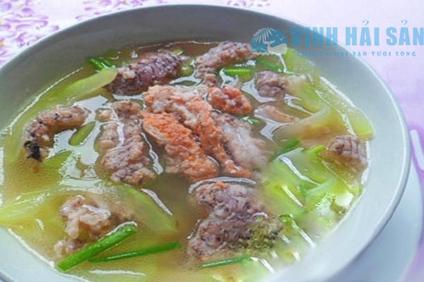 canh tôm tít nấu bầu